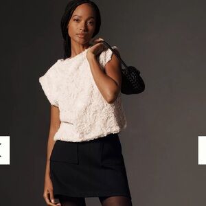 Anthropologie Maeve Faux Fur Muscle Tank - size LARGE - only worn once!!